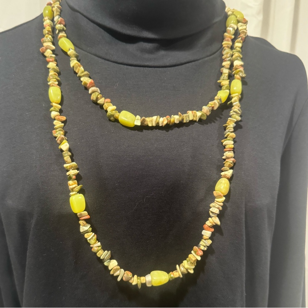 Multicolor Natural Gemstone Beaded Statement Necklace - Picture 2 of 3